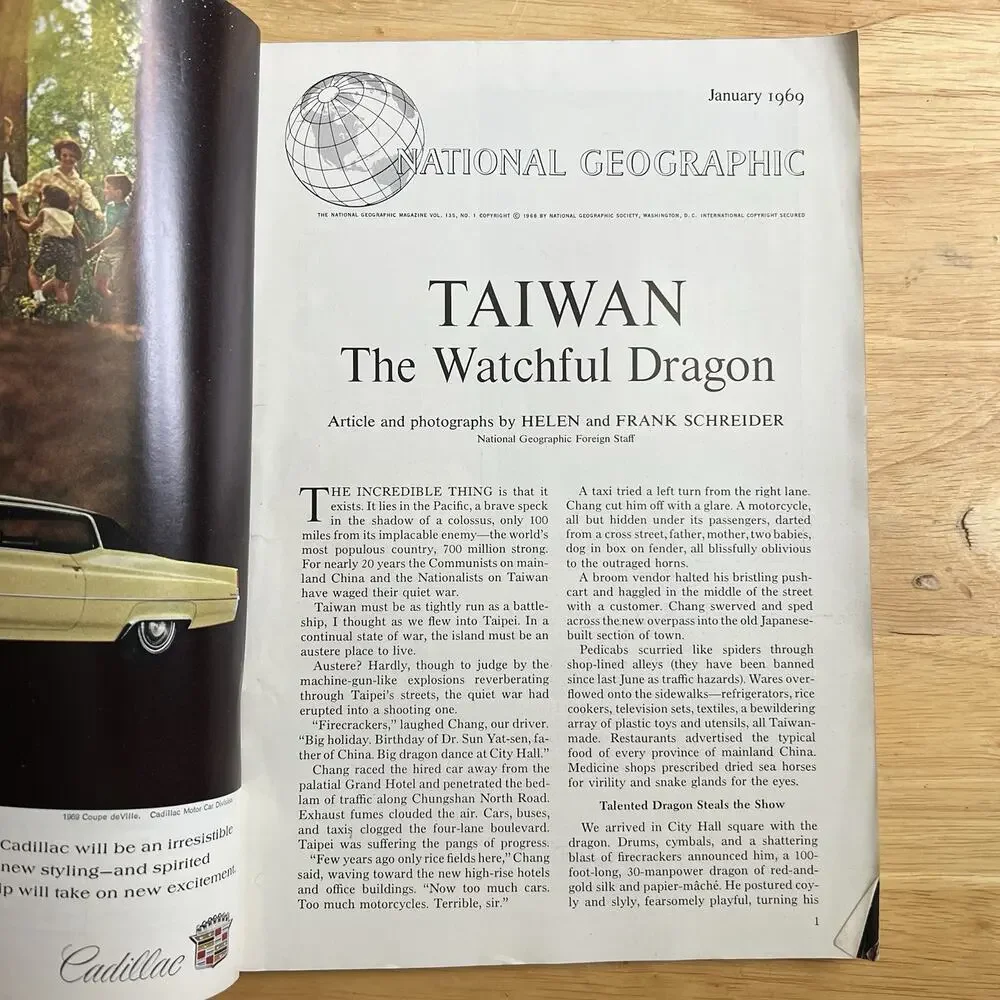 Vtg National Geographic January 1969 Magazine Taiwan Oregon Quetzal Lanzarote